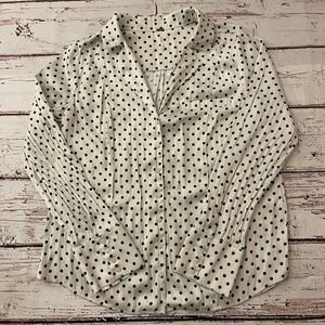 Free People Penny Polka‎ Dot Top Blouse Women's Size Large Long Sleeve